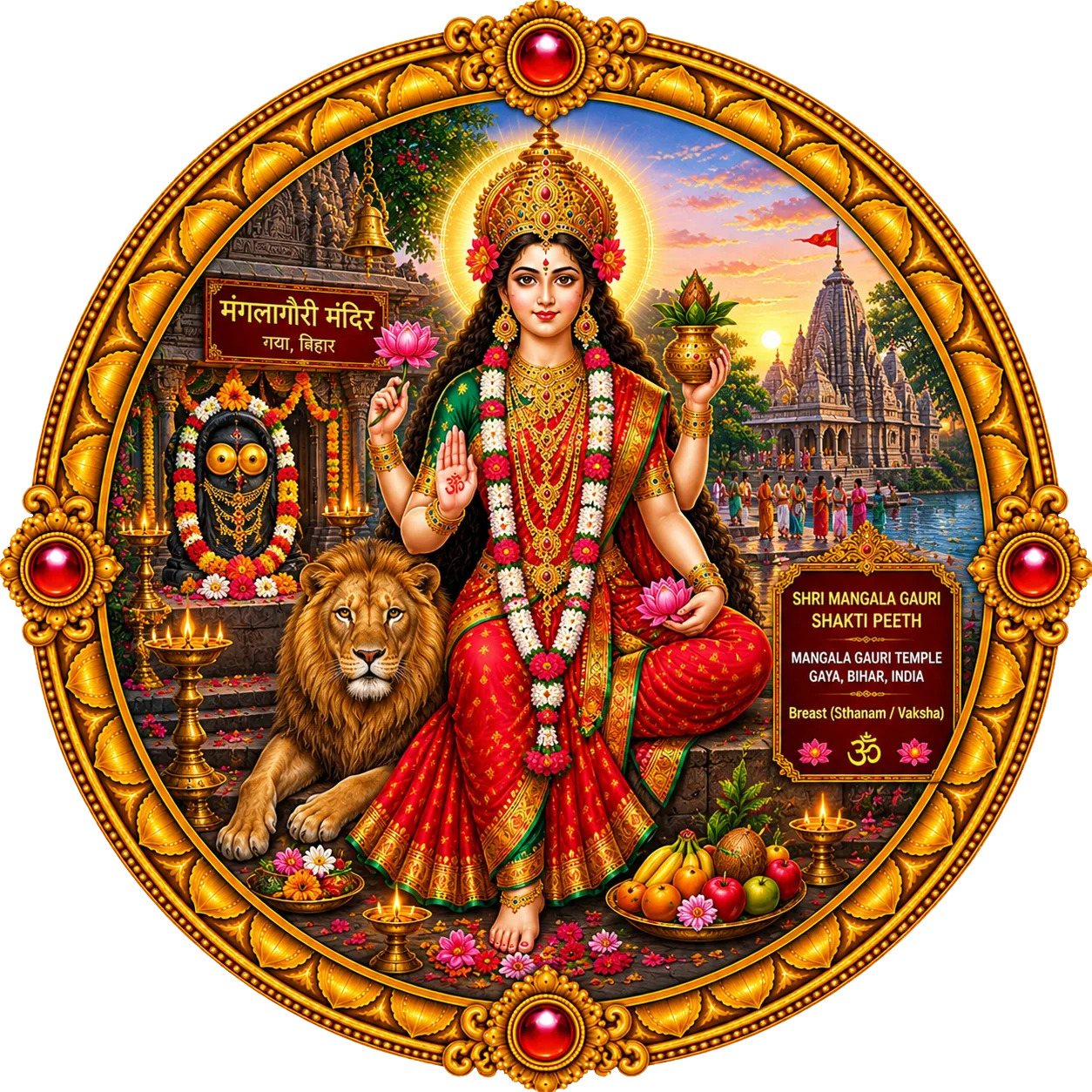 Goddess Sri Mangala Gauri Center Medallion